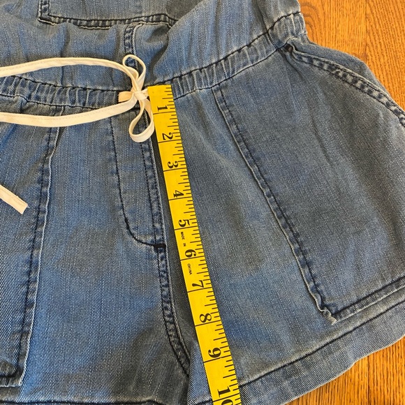 Aritzia Wilfred Free Beatriz Chambray Jean Shorts Overall Romper Size XS - Picture 13 of 15